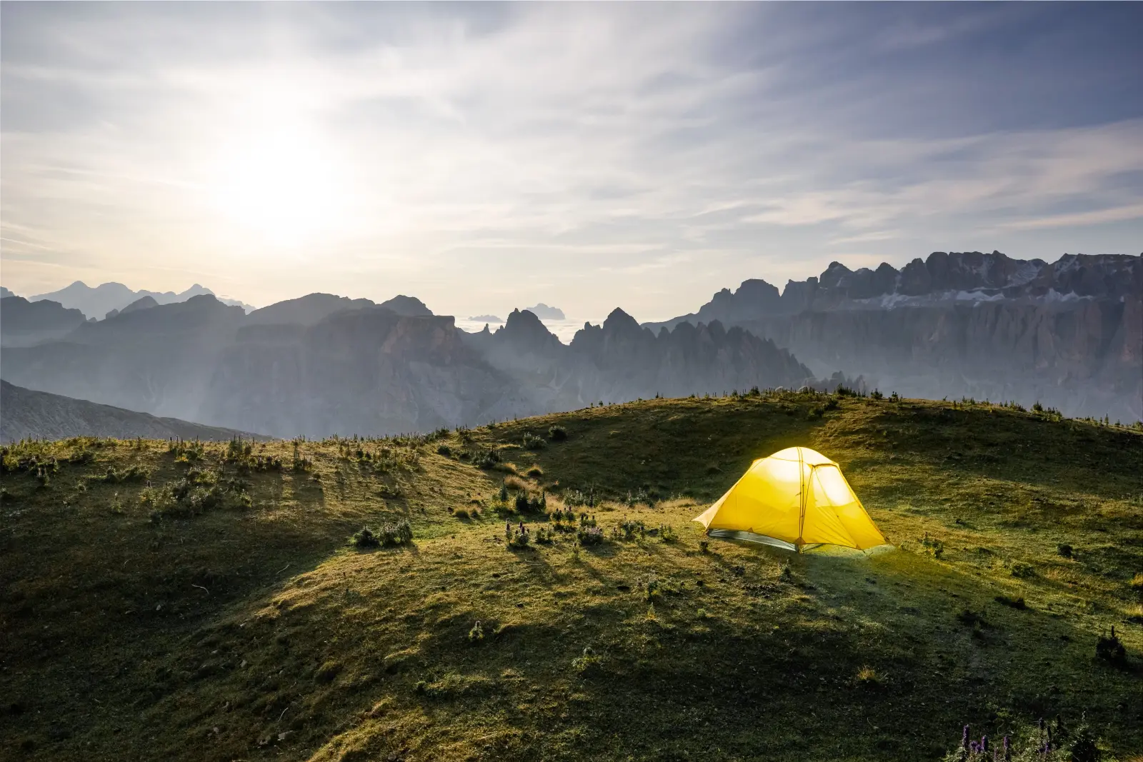Mountain landscape at dusk